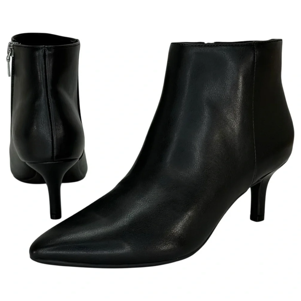 Aerosoles Edith Black Faux Leather Womens Booties Size 8.5M - Picture 11 of 14